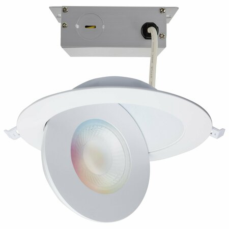 SATCO 15W LED Gimbaled Downlight 6 in. - RGB & Tunable White - Round Starfish IOT - White 1200L 120-277V S11295
